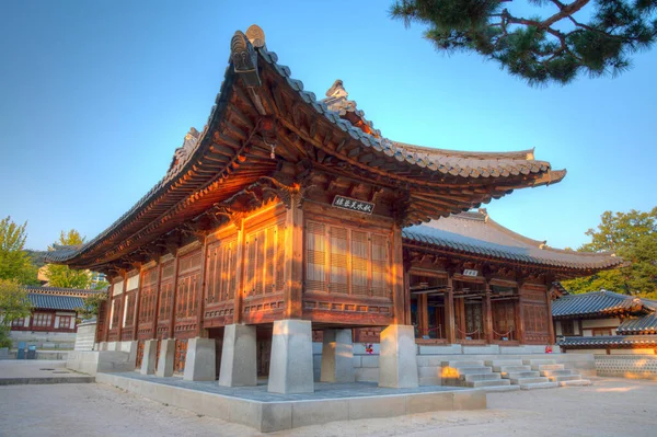Seoul Coreia Outubro 2019 Vista Pôr Sol Palácio Gyeongbokgung Seul — Fotografia de Stock