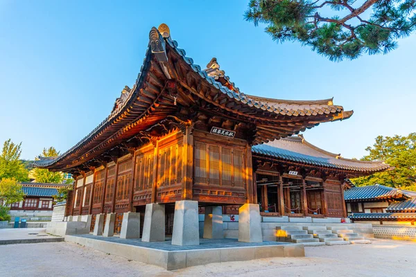 Seoul Coreia Outubro 2019 Vista Pôr Sol Palácio Gyeongbokgung Seul — Fotografia de Stock