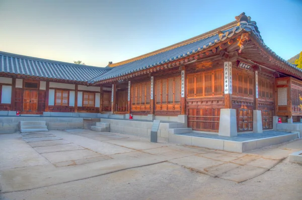 Seoul Coreia Outubro 2019 Vista Pôr Sol Palácio Gyeongbokgung Seul — Fotografia de Stock