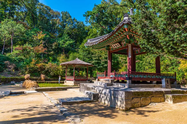 Seoul Corée Octobre 2019 Pavillon Bois Intérieur Jardin Secret Palais — Photo
