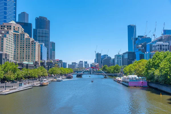 Melbourne Australia Diciembre 2019 Paisaje Urbano Melbourne Detrás Del Río — Foto de Stock