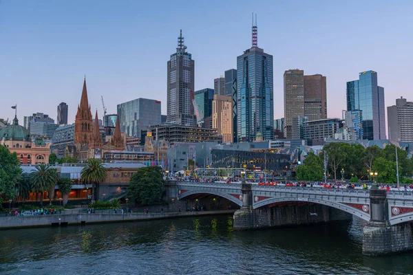 Melbourne Australia Diciembre 2019 Vista Atardecer Del Horizonte Melbourne Vista —  Fotos de Stock