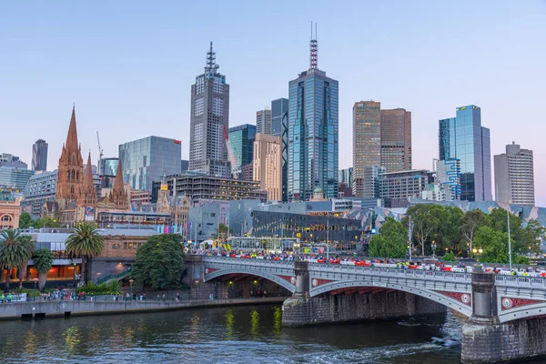 Melbourne Αυστραλια Δεκεμβριου 2019 Ηλιοβασίλεμα Στον Ορίζοντα Της Μελβούρνης — Φωτογραφία Αρχείου
