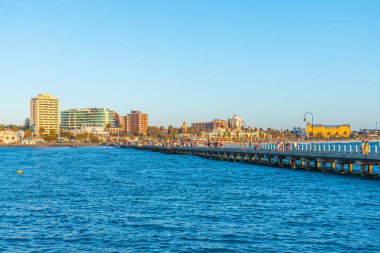 MELBOURNE, AUSTRALYA, 1 HAZİRAN 2020: Melbourne, Avustralya 'daki St Kilda iskelesi