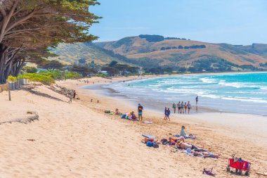 APOLO BAY, AUSTRALYA, 3 OCAK 2020: İnsanlar Apollo Körfezi, Avustralya 'da güneşli bir günün tadını çıkarıyorlar