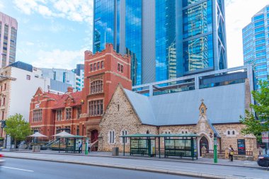 PERTH, AUSTRALYA, 16 HAZİRAN 2020: Perth, Avustralya 'da bir teknik okulun tarihi binası