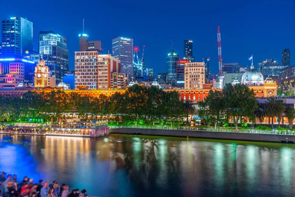 Melbourne Australya Aralik 2019 Melbourne Yarra Nehrinin Arkasındaki Şehir Manzarası — Stok fotoğraf