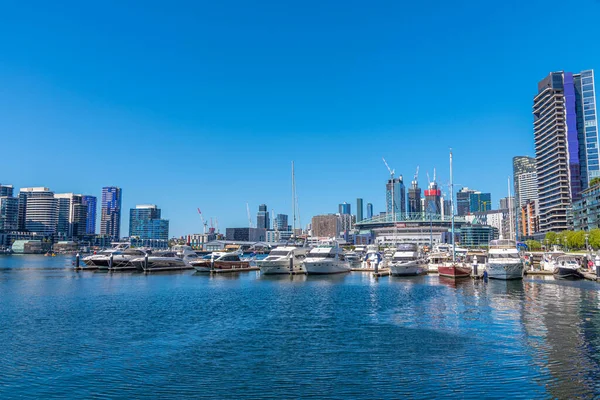 Melbourne Australia January 2020 Boats Mooring Docklands Neighborhood Melbourne Australia — Stock Photo, Image