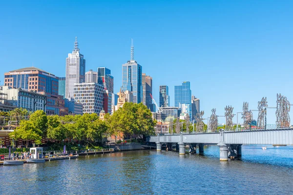 Melbourne Australia Enero 2020 Panorama Melbourne Detrás Del Río Yarra —  Fotos de Stock