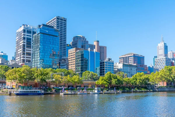 Melbourne Australia Enero 2020 Paisaje Urbano Melbourne Detrás Del Río — Foto de Stock