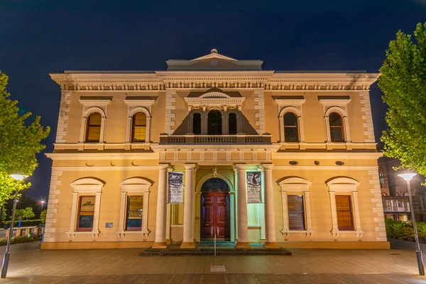 Adelaide Australien Januar 2020 Nachtansicht Des Writers Gebäudes Der Staatsbibliothek — Stockfoto