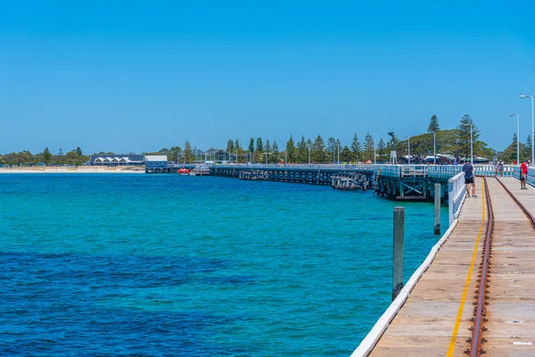 Büssel Australien Januar 2020 Menschen Gehen Auf Dem Bootssteg Von — Stockfoto