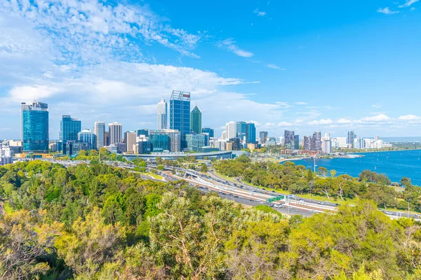 Perth Australia Styczeń 2020 Skyline Perth Oglądane Kings Park Ogród — Zdjęcie stockowe