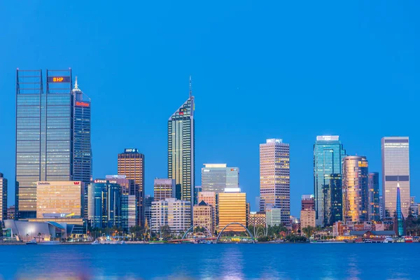 Perth Αυστραλια Ιανουαριου 2020 Night View Perth Swan River Αυστραλία — Φωτογραφία Αρχείου