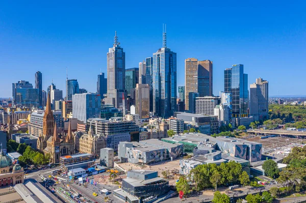 Melbourne Αυστραλια Δεκεμβριου 2019 Skyline Melbourne Viewed Princess Bridge Αυστραλία — Φωτογραφία Αρχείου