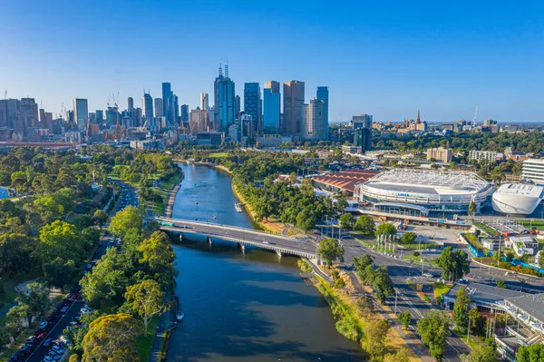 Melbourne Australia December 2019 Skyline Melbourne Yarra River Australia — стокове фото