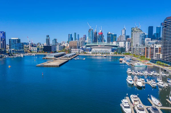 Melbourne Australia January 2020 Boats Mooring Docklands Neighborhood Melbourne Australia — Stock Photo, Image