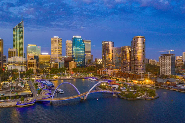 Perth Australia January 2020 Night View Skyline Elizabeth Quay Perth — Stock Photo, Image