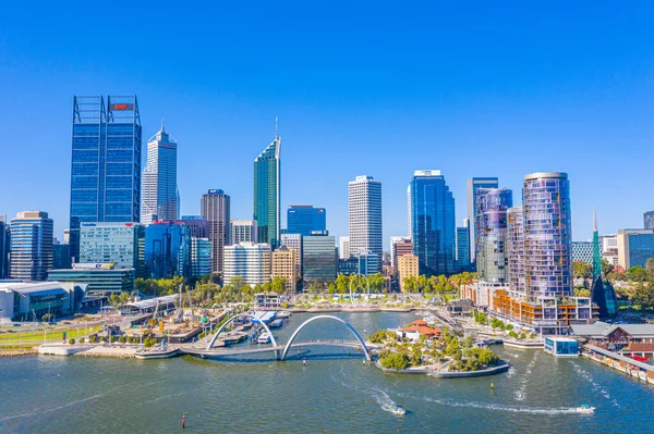 Perth Αυστραλια Ιανουαριου 2020 Ουρανοξύστης Της Elizabeth Quay Στο Περθ — Φωτογραφία Αρχείου