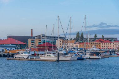 HOBART, AUSTRALYA, 23 Şubat 2020: Hobart, Avustralya Limanı