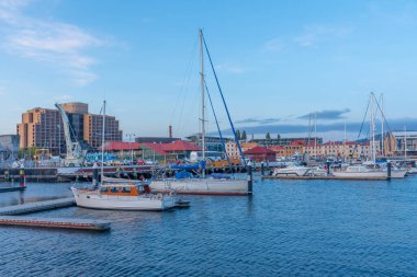HOBART, AUSTRALYA, 23 Şubat 2020: Hobart, Avustralya Limanı