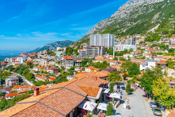 Kruja Albania Eylül 2019 Arnavutluk Kruja Kentinin Havadan Görünüşü — Stok fotoğraf