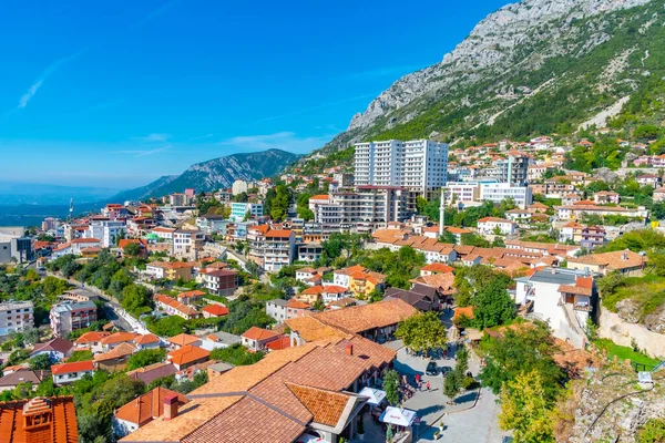 Kruja Albania Eylül 2019 Arnavutluk Kruja Kentinin Havadan Görünüşü — Stok fotoğraf