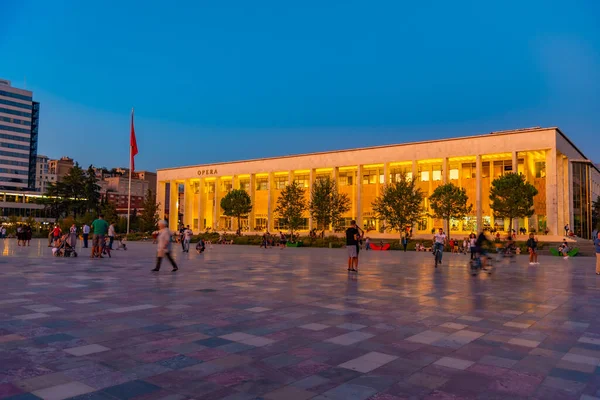 Tirana Albanien September 2019 Blick Auf Den Kulturpalast Skanderbeg Platz — Stockfoto