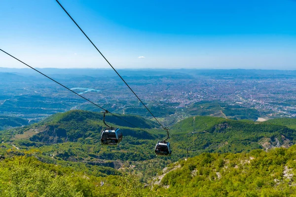 Tirana Albania Settembre 2019 Cabinovia Ferma Monte Dajti Vicino Tirana — Foto Stock