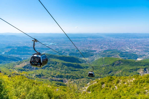 Tirana Albania Settembre 2019 Cabinovia Ferma Monte Dajti Vicino Tirana — Foto Stock