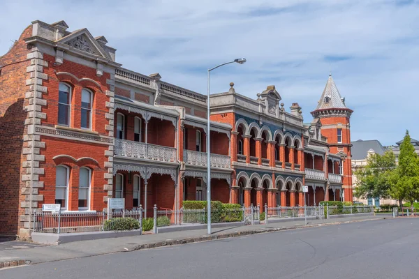 Launceston Austrália Fevereiro 2020 Casas Tijolos Tradicionais Centro Launceston Austrália — Fotografia de Stock