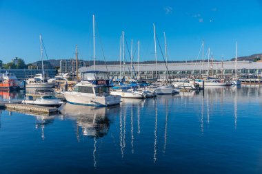 HOBART, AUSTRALYA, 22 Şubat 2020: Hobart, Avustralya Limanı