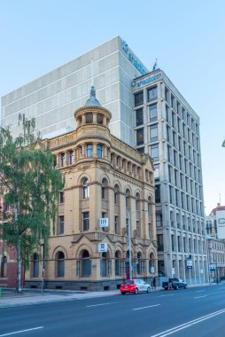 HOBART, AUSTRALYA, 21 Şubat 2020: Hobart, Avustralya 'nın merkezinde sokak