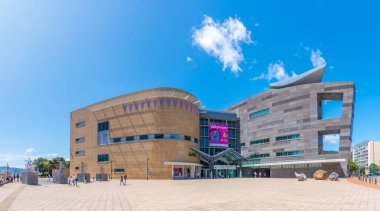 WELLINGTON, NEW ZEALAND, 9 Şubat 2020: Yeni Zelanda Te Papa Tongarewa Müzesi, Wellington, Yeni Zelanda