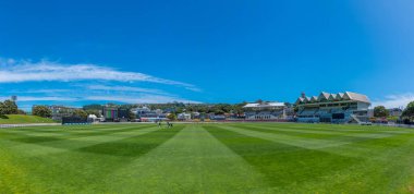WELLINGTON, NEW ZEALAND, 8 Şubat 2020: Wellington, Yeni Zelanda 'daki havza rezervi kriket sahası