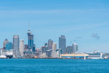 AUCKLAND, NEW ZEALAND, 20 Şubat 2020: Auckland, Yeni Zelanda Skyline
