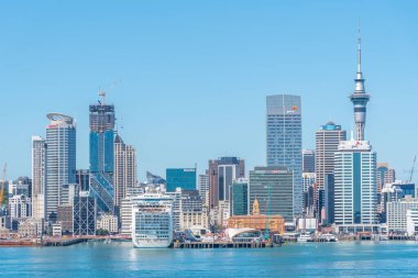 AUCKLAND, NEW ZEALAND, 20 Şubat 2020: Auckland, Yeni Zelanda Skyline