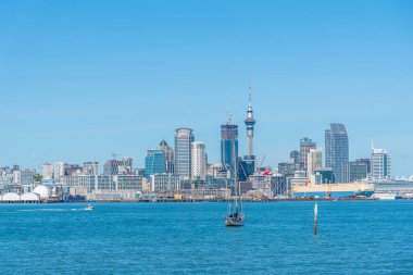 AUCKLAND, NEW ZEALAND, 20 Şubat 2020: Auckland, Yeni Zelanda Skyline