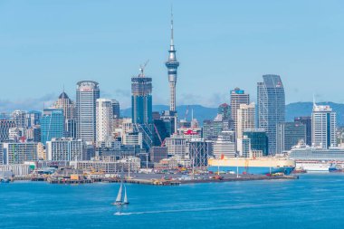 AUCKLAND, NEW ZEALAND, 20 Şubat 2020: Auckland, Yeni Zelanda Skyline