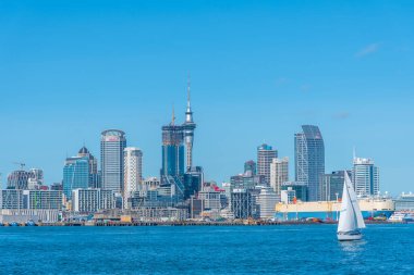 AUCKLAND, NEW ZEALAND, 20 Şubat 2020: Auckland, Yeni Zelanda Skyline