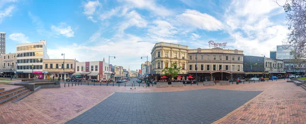 Dunedin Nova Zelândia Janeiro 2020 Vista Pôr Sol Praça Octagon — Fotografia de Stock