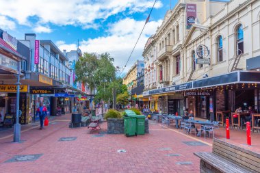 WELLINGTON, NEW ZEALAND, 9 Şubat 2020: Orta Wellington, Yeni Zelanda 'daki Küba Caddesi