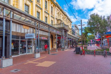 WELLINGTON, NEW ZEALAND, 9 Şubat 2020: Orta Wellington, Yeni Zelanda 'daki Küba Caddesi