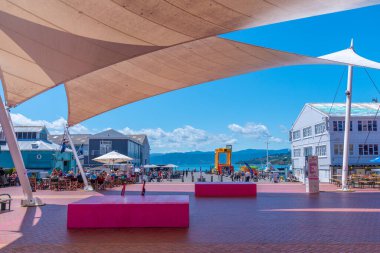 WELLINGTON, NEW ZEALAND, 9 Şubat 2020: Queens Rıhtımı Wellington, Yeni Zelanda