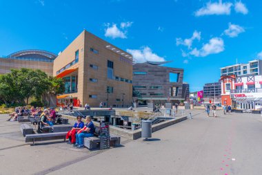 WELLINGTON, NEW ZEALAND, 9 Şubat 2020: Yeni Zelanda Te Papa Tongarewa Müzesi Wellington, Yeni Zelanda
