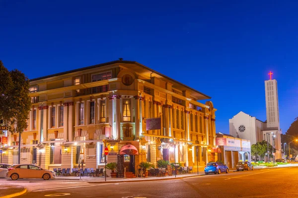 Napier New Zealand February 2020 Night View Historical Buildings Center — Stock Photo, Image