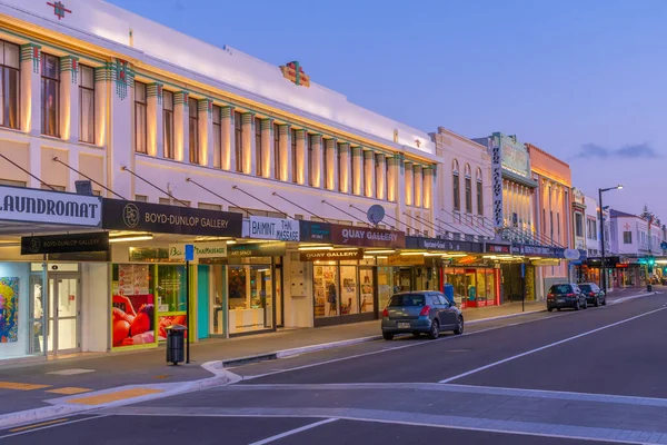 Napier New Zealand Ruari 2020 Nattutsikt Över Historiska Byggnader Centrala — Stockfoto