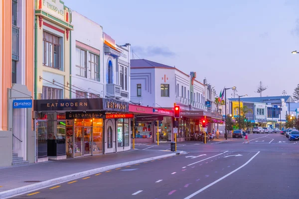 Napier Nya Zealand Bilaga 2020 Solnedgång Syn Historiska Byggnader Centrum — Stockfoto