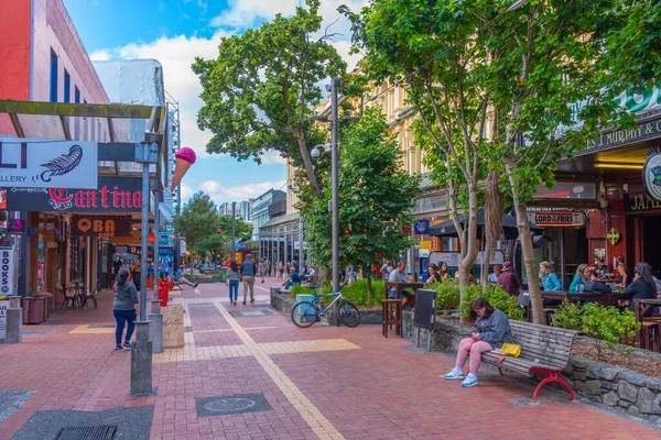 Bem Vindo Nova Zelândia Fevereiro 2020 Cuba Rua Centro Wellington — Fotografia de Stock