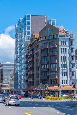 WELLINGTON, NEW ZEALAND, 8 Şubat 2020: Wellington, Yeni Zelanda 'daki Courtenay Meydanı